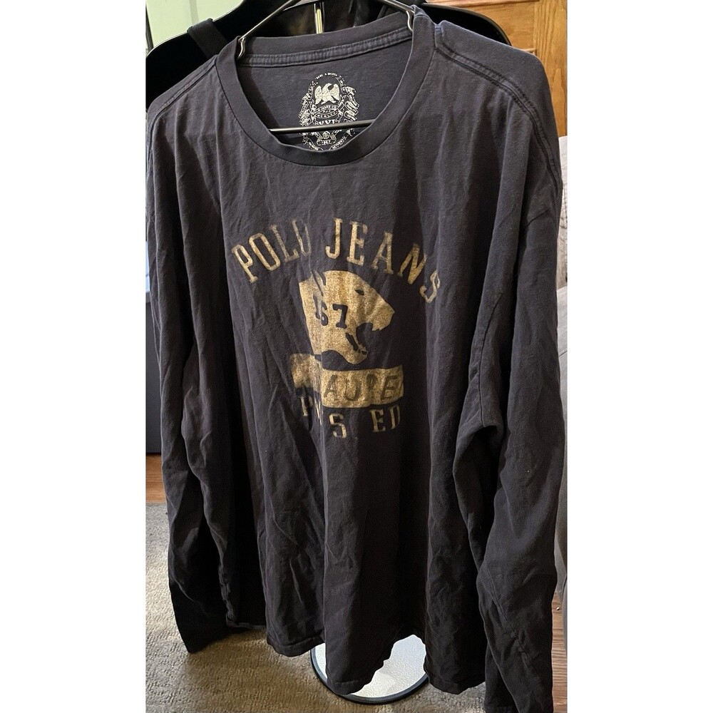 VTG Ralph Lauren Polo Jeans Long Sleeve Phys Ed Navy  XXL 167 2006 Final Year